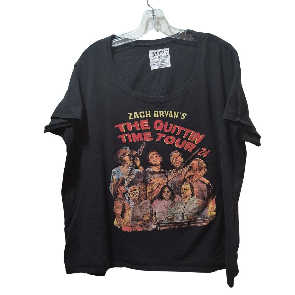 Zach Bryan's The Quittin Time Tour 2024 Band T-Shirt Women’s XL Black